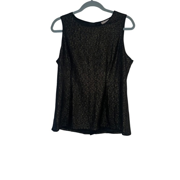 Banana Republic Sleeveless Top Metallic Gold Accent Party Cocktail Tank Blouse - Picture 1 of 7